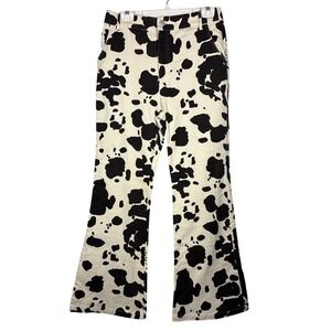 Emory Park Jeans L Cow Print flare leg four pockets Western Rodeo Cowgirl